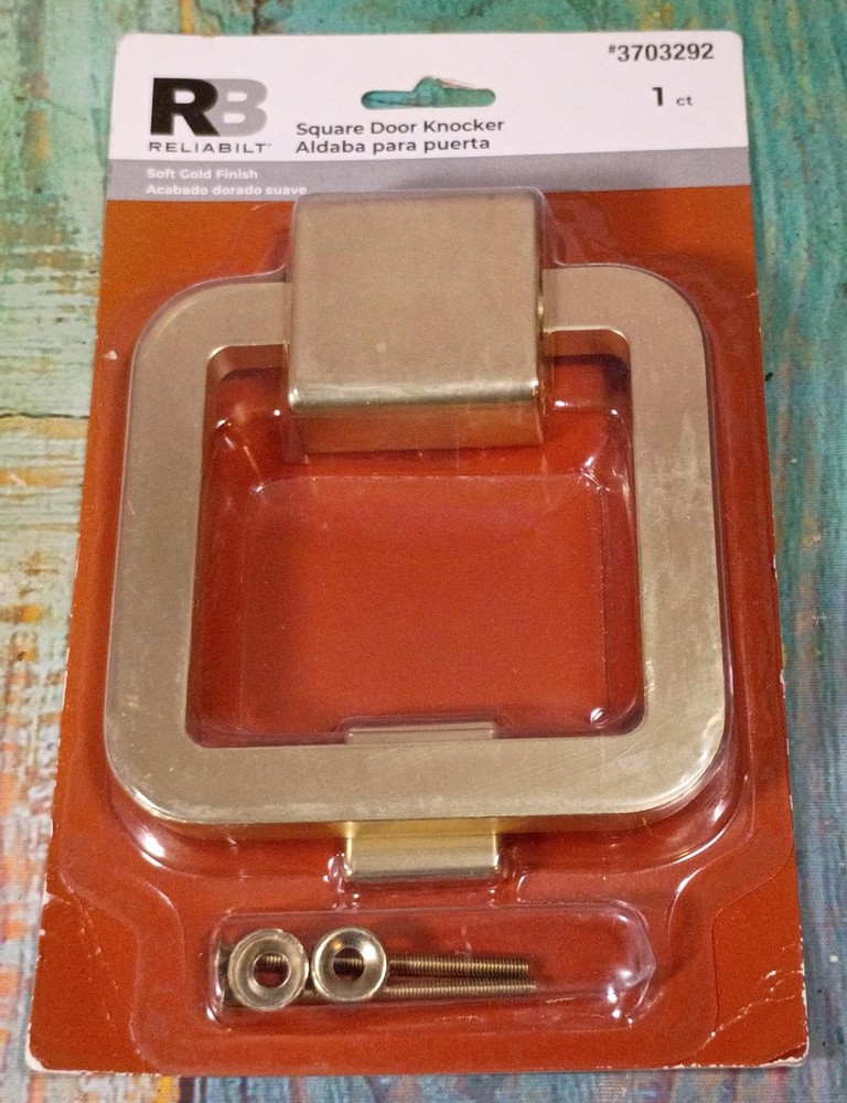 Reliabilt Square Door Knocker Soft Gold Finish