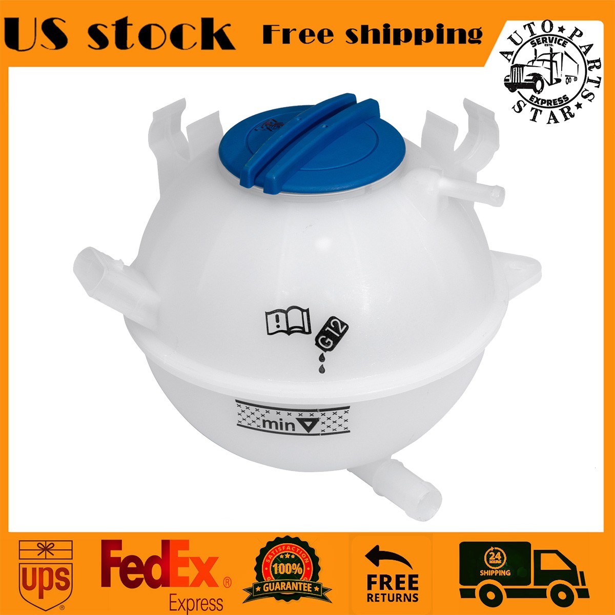 Coolant Radiator Reservoir Tank 1K0121407A For VW Golf Jetta Passat Tiguan Audi