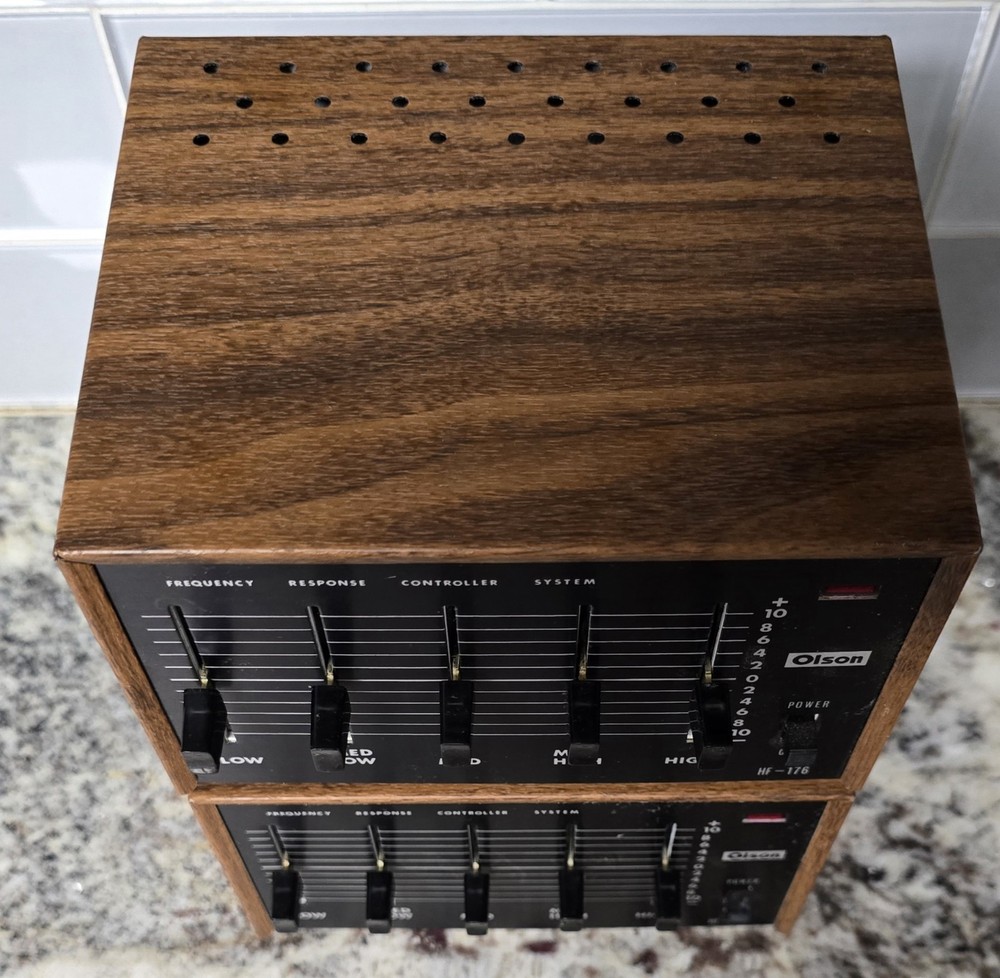 Olson HF-176 Stereo Frequency Response Controller EQ Pair Tested Clean Japan