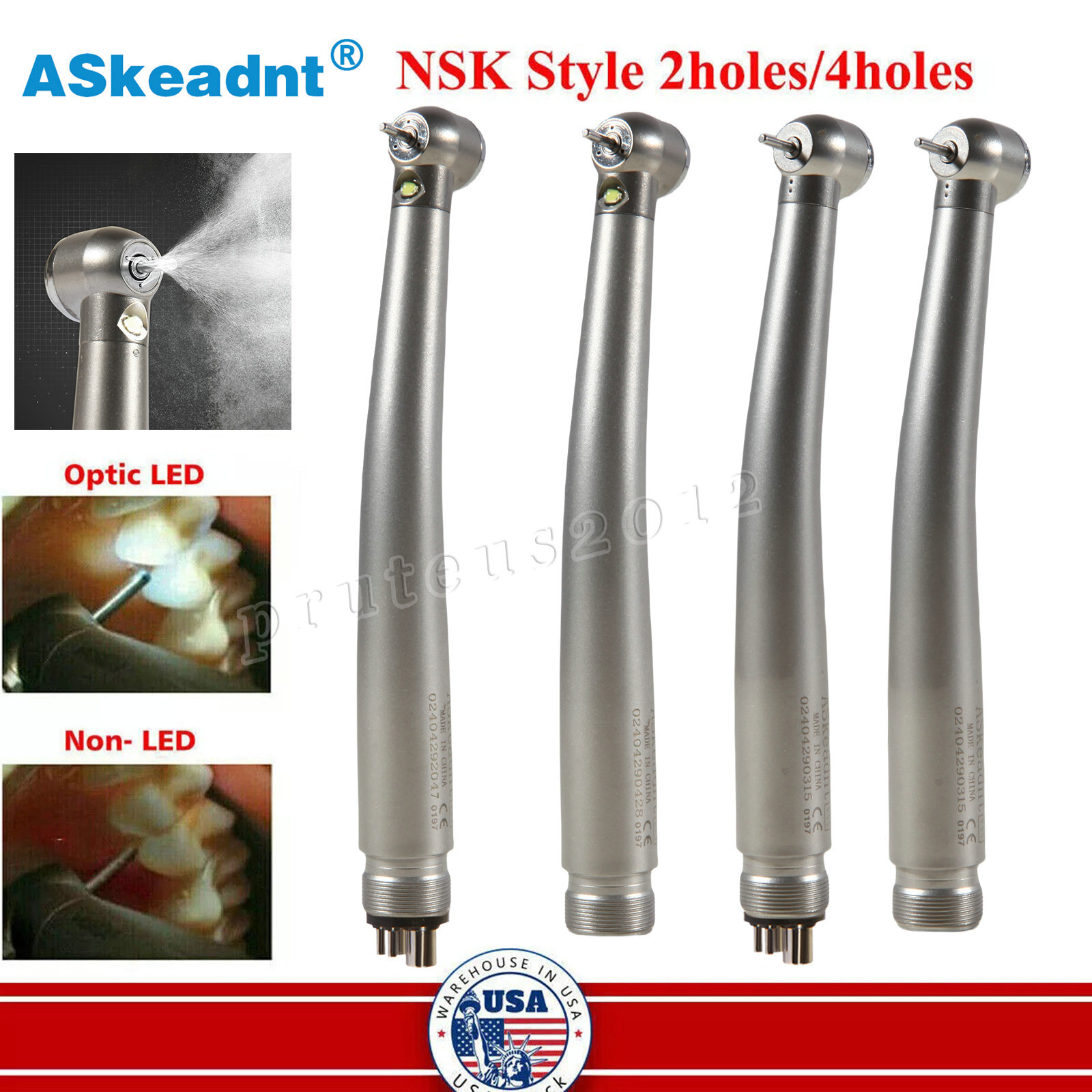 NSK Style Dental Fiber Optic LED E-generator / High Speed Handpiece 2HOLE/4HOLE