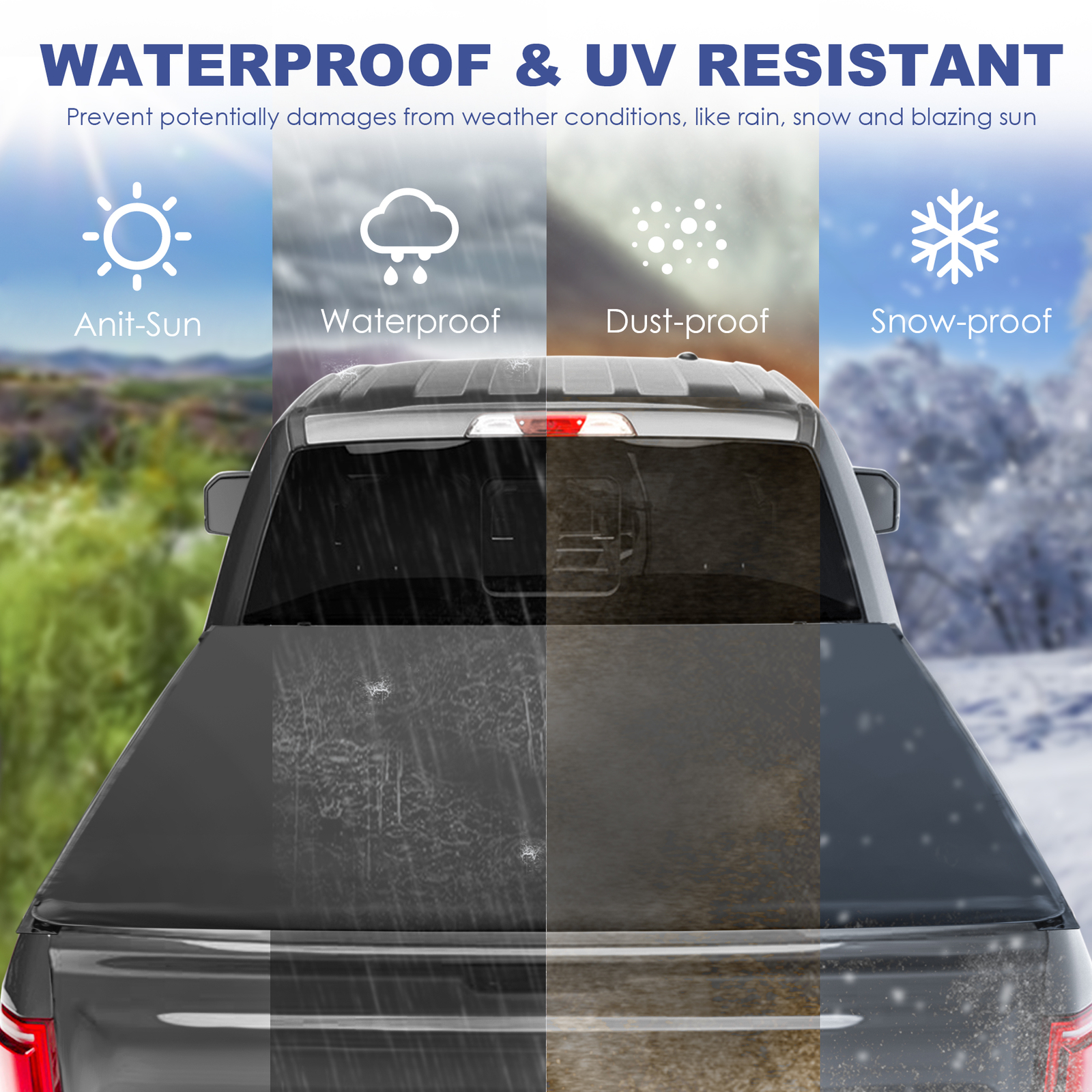 Roll Up 6.5FT Bed Tonneau Cover For 2002-2023 Dodge Ram 1500 / 2500 /3500 Truck