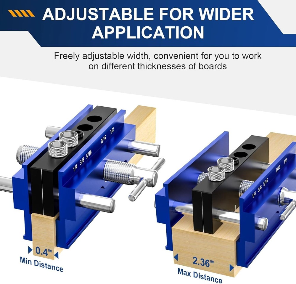 Self Centering Dowel Jig Kit, Drill Guide Jig Block for Straight 6PCS