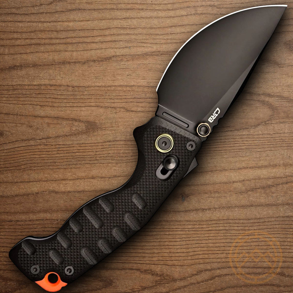 CJRB Doubletap Folding Knife 3⅞" D2 Tool Steel Drop Point Blade Black G10 Handle