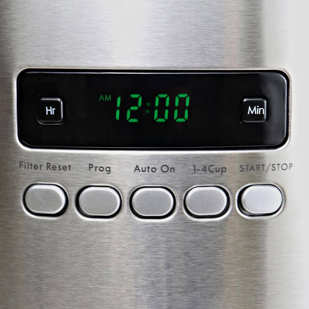 Programmable 12 Cup Silver/Stainless Steel Drip Coffee Maker with Aroma Control