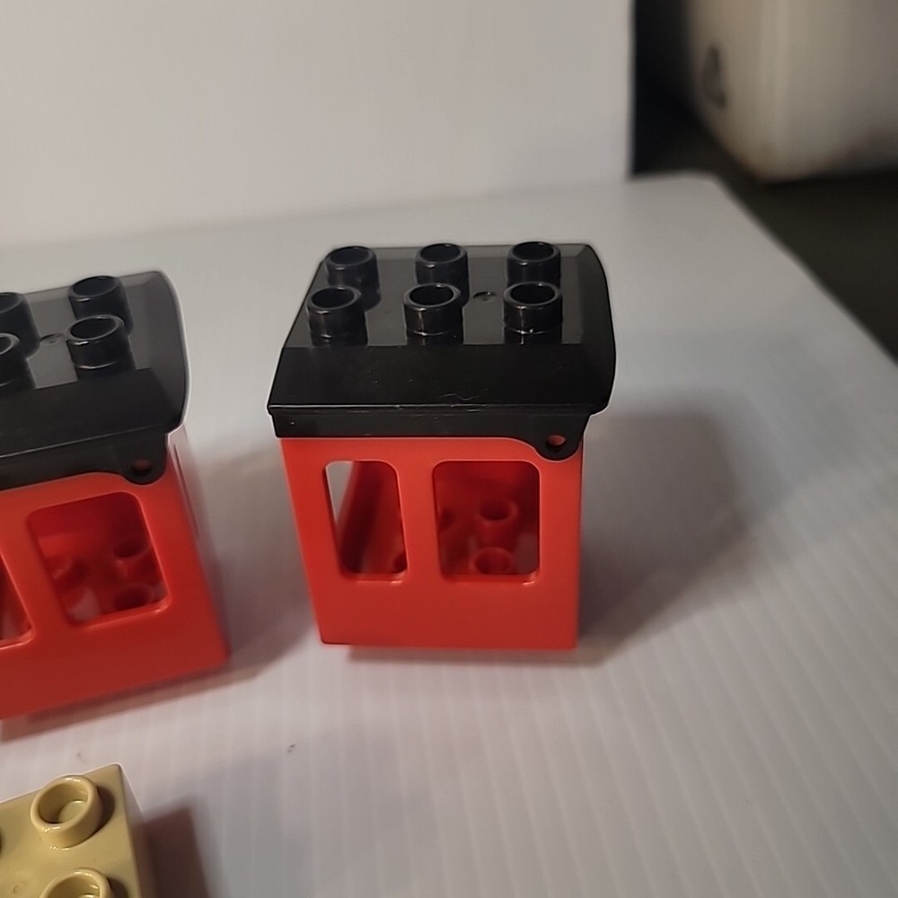 3x Replacement Duplo Engineer Cab And 1 Money Block