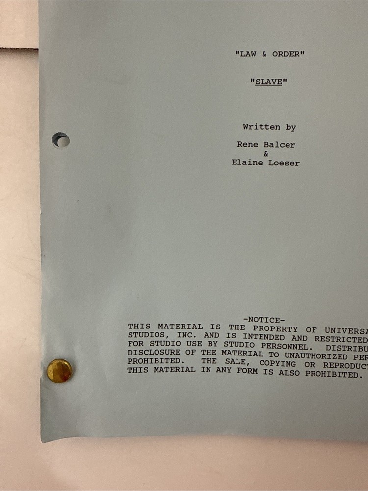 LAW & ORDER 1996 TV SHOW SCRIPT “SLAVE”