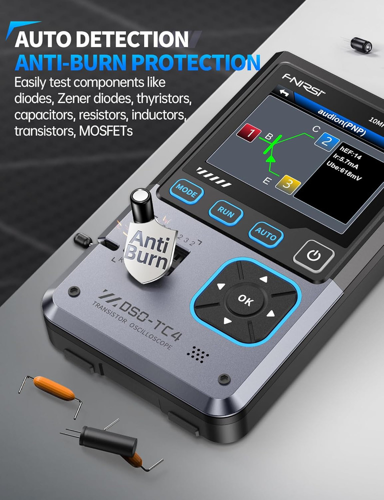 DSO-TC4 Handheld Oscilloscope, 10Mhz Bandwidth 48Msa/S Sampling Rate Transistor