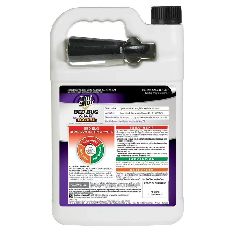 Bed Bug Killer With Egg Kill 1 Gallon, Ready-To-Use, Non-Staining Spray Control