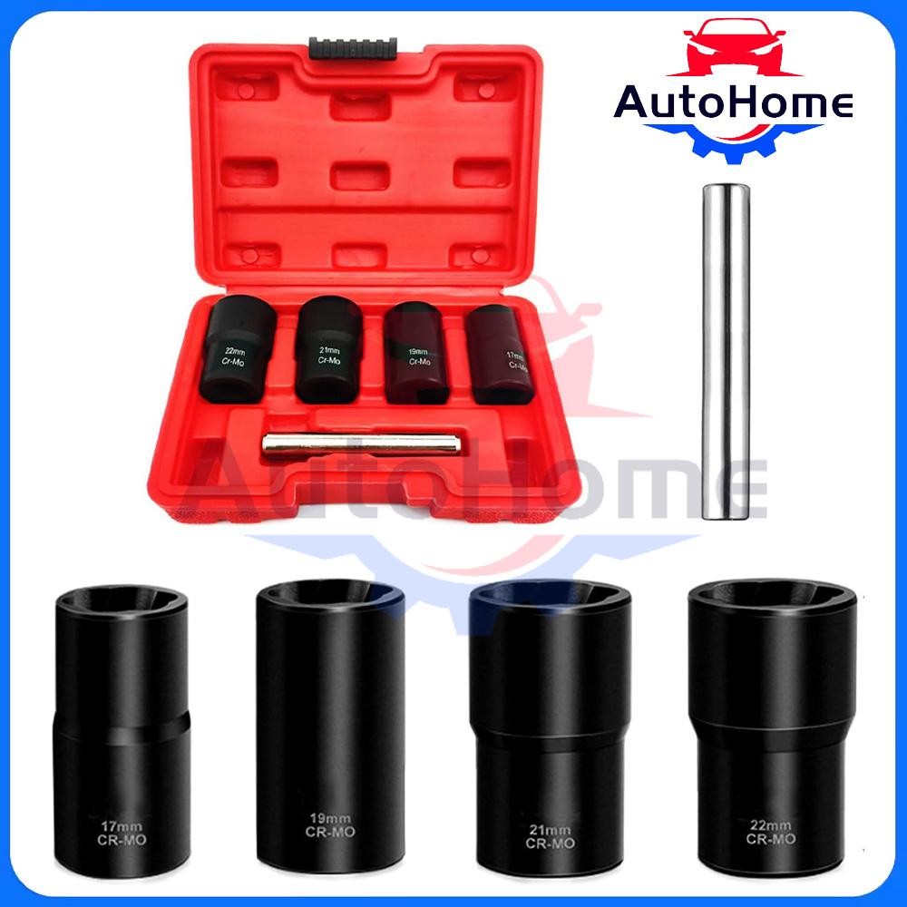 5Pcs Twist Socket 1/2” Drive For Wheel Lug Nut Damaged Removal and Extractor