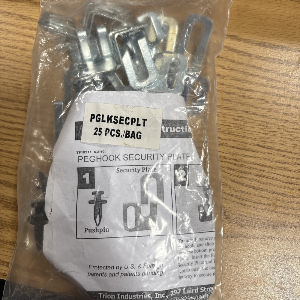 Peghook Security Plate, 25pcs