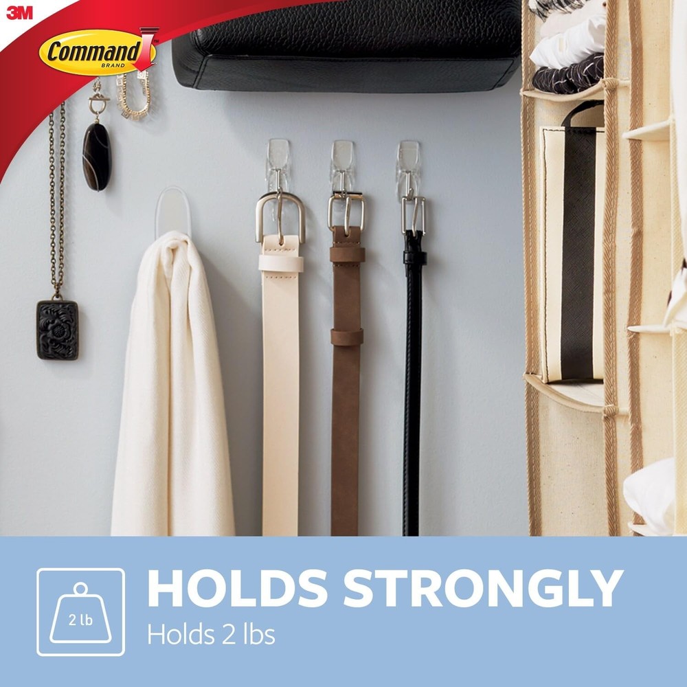 Command Medium Clear Wire Toggle Hooks, 6 Wall Hook and 6 Transparent