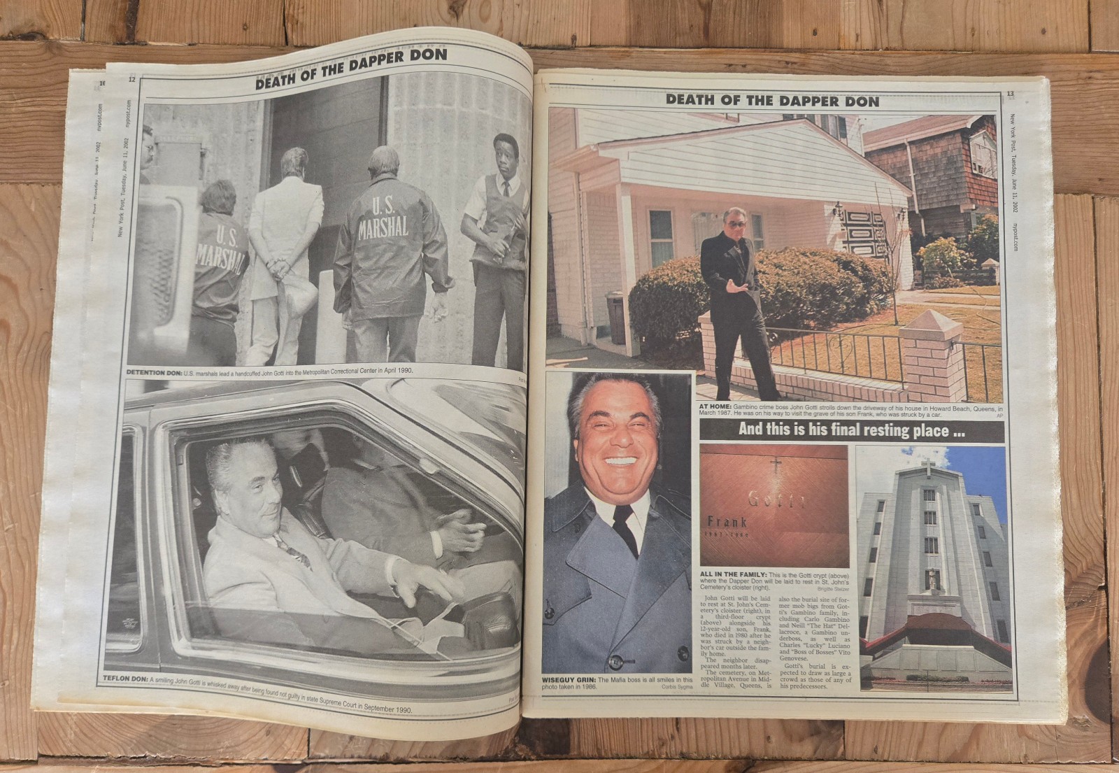 “DAPPER DON DEAD” – Gangster John Gotti Death - New York Post – June 11, 2002