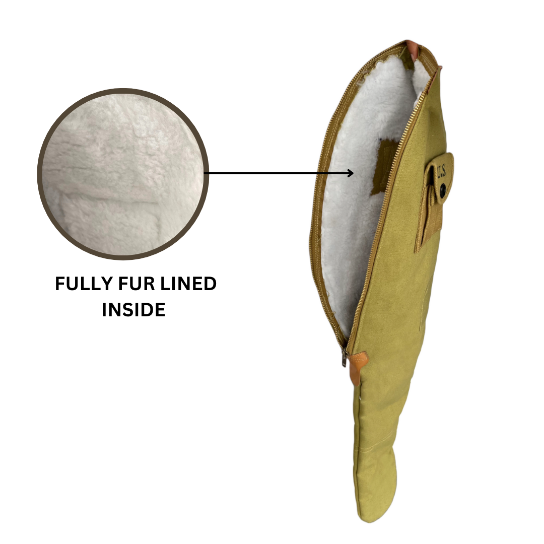 WW2 M1 CARBINE FLEECE LINED CANVAS CASE WITH CARRY STRAP Marked