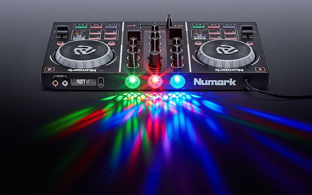 Numark Black mirror ball with 2 deck DJ controller Add Virtual DJ LE Software
