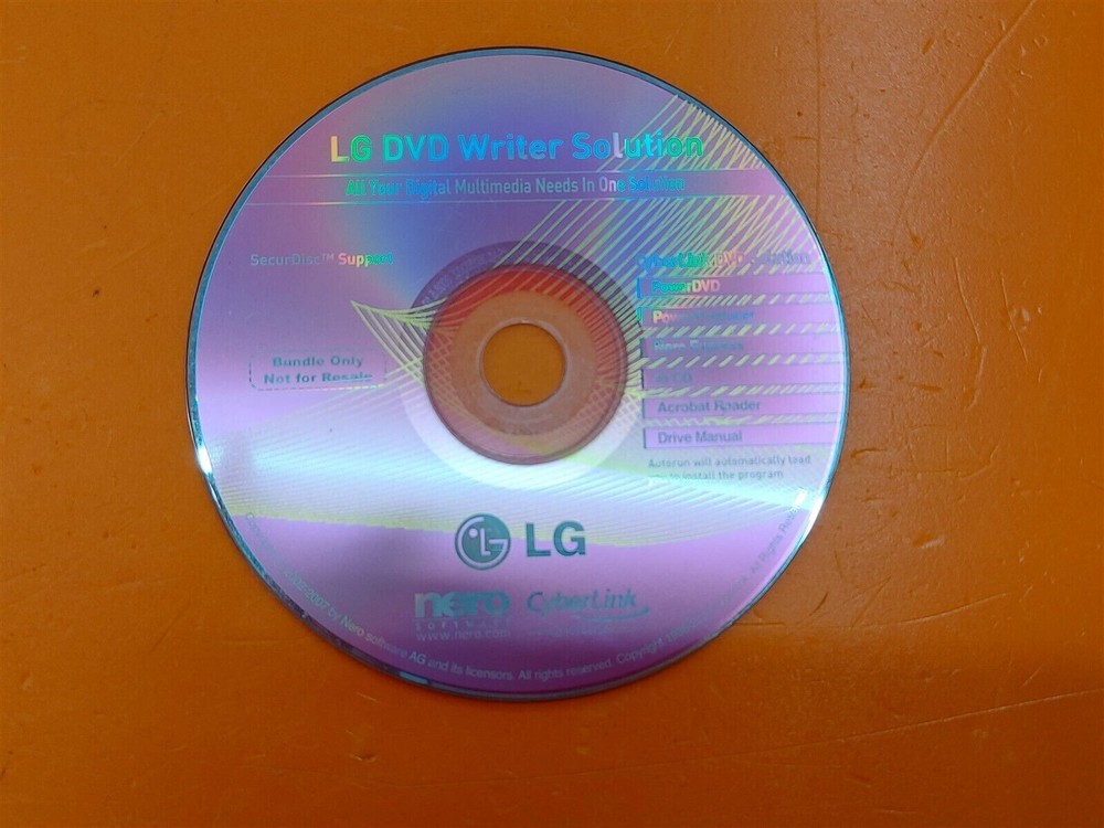 ⭐️⭐️⭐️⭐️⭐️ Nero 2002-2007 LG CyberLink DVD Writer Solution CD Disc