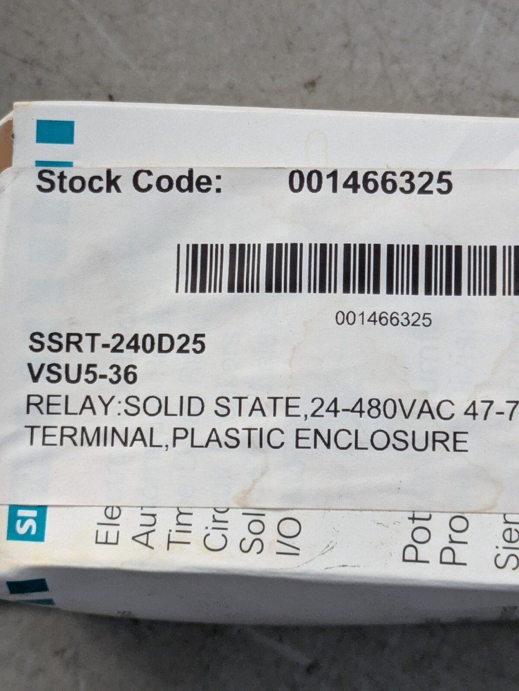 POTTER & BRUMFIELD SOLID STATE RELAY SSRT-240D25
