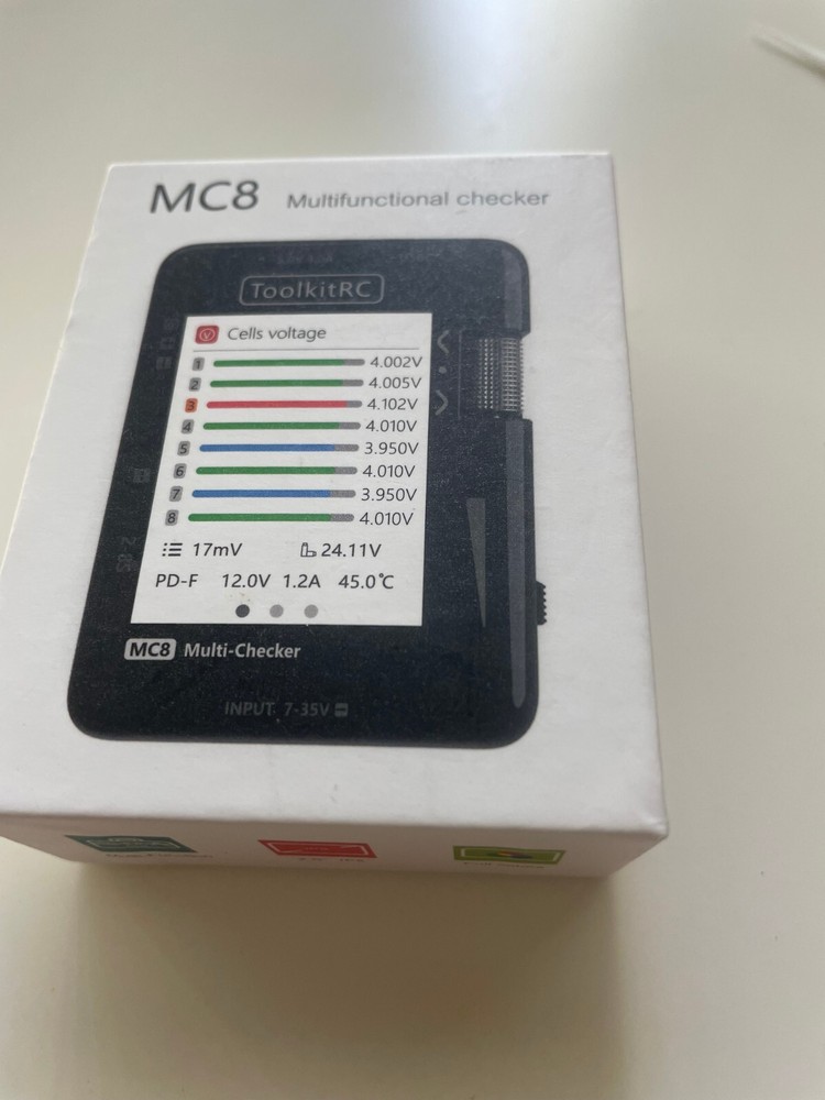 ToolkitRC MC8 Battery Checker, LCD DIsplay, Servo Tester, Battery Balancer