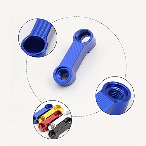 Motorcycle Mirror Extenders, 10mm 8mm Mirror Mount Adapter Mirror Riser Silver