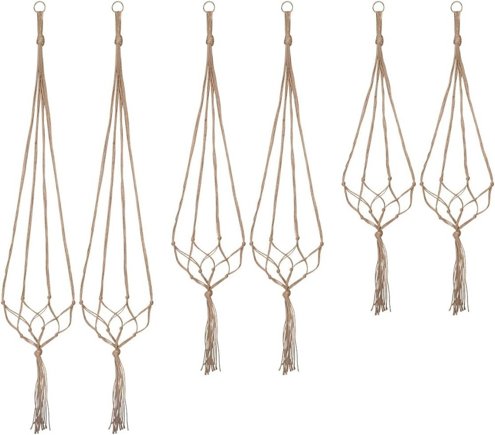 3 Size Macrame Plant Hanger Set - Elegant Indoor Solution for Plant Lovers