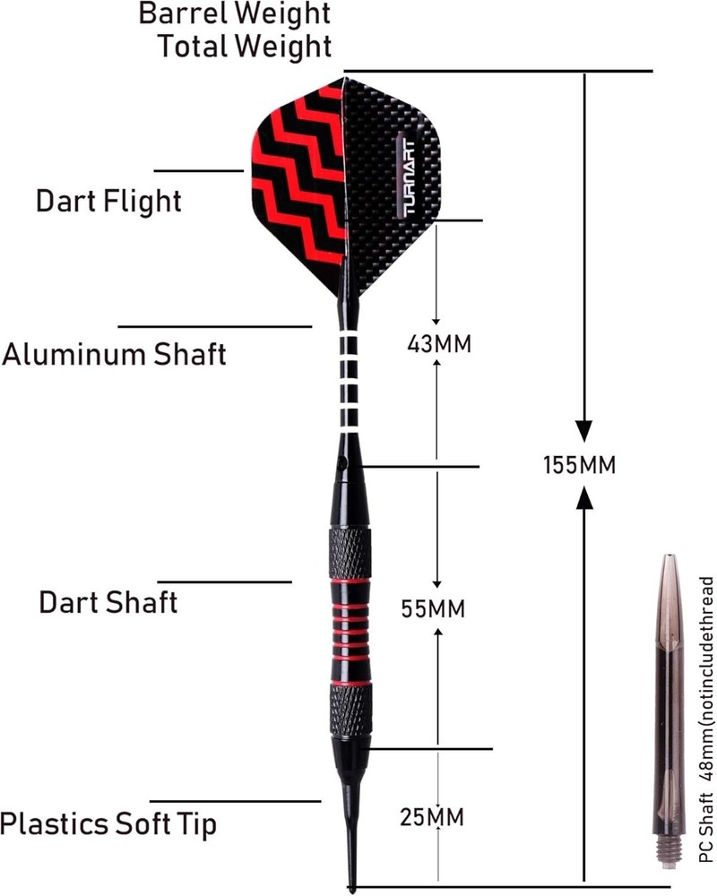 Complete Soft Tip Darts Set: 9 Pcs, 50 Tips & Gift Packaging for Players