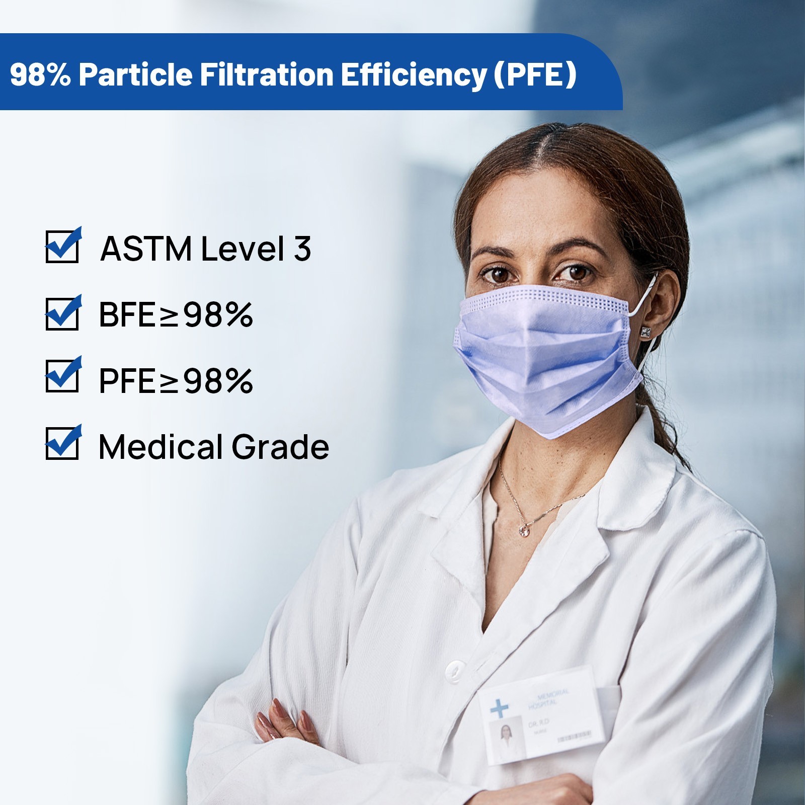 50Pcs/Pack Dental Disposable Medical 4-Ply Face Mask Earloop Cover