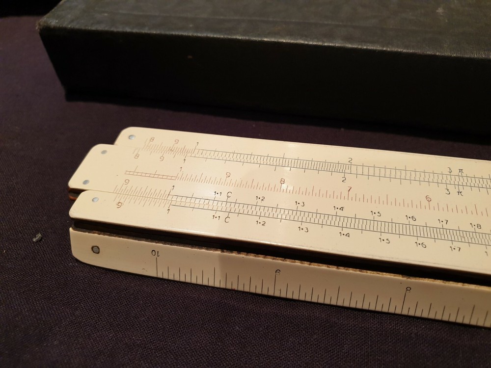 A G Thornton vintage slide rule including case - good condition