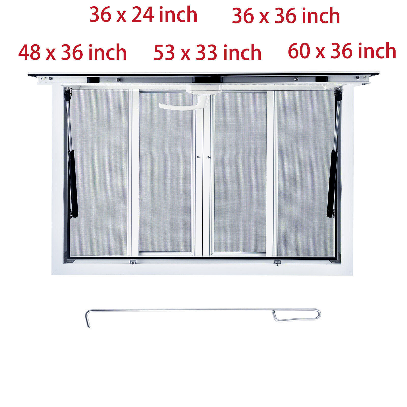 Concession Stand Food Trucks Serving Window with Sliding Screen Windows & Awning