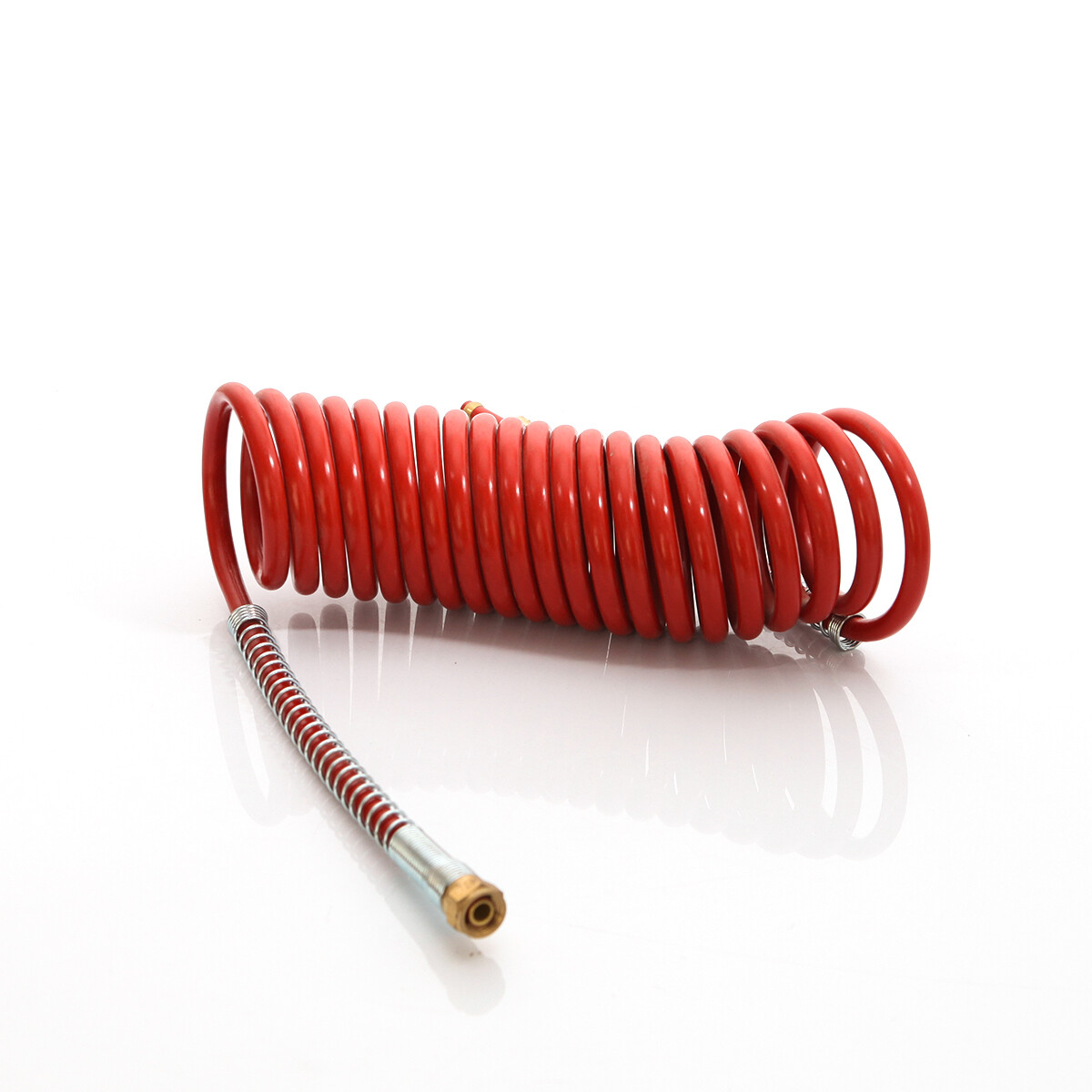 15' RED AND BLUE COIL COILED AIR LINE HOSE SET - TRAILER BRAKE - 1/2" Fittings