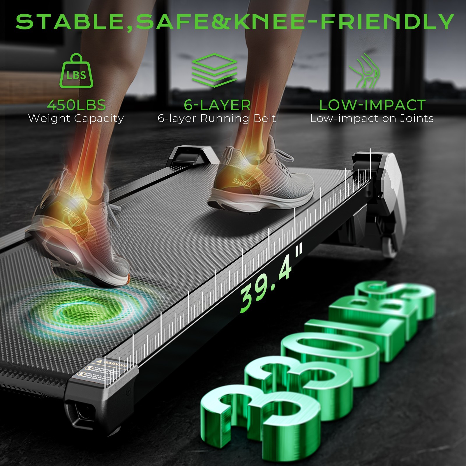 Auto Incline Treadmill 0-13% Slope 450LBS Capacity 2.5HP Quiet Motor LED Remote