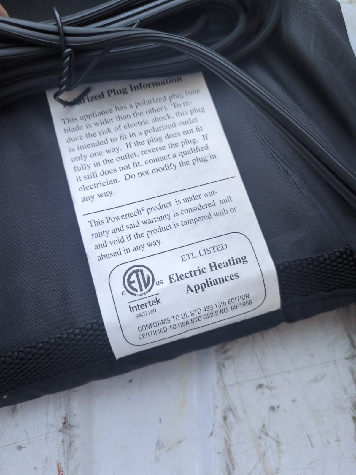 Lava pack PCS/Vesture Electric Lava Pac Heating Pad Model 2009/115 2.5amp