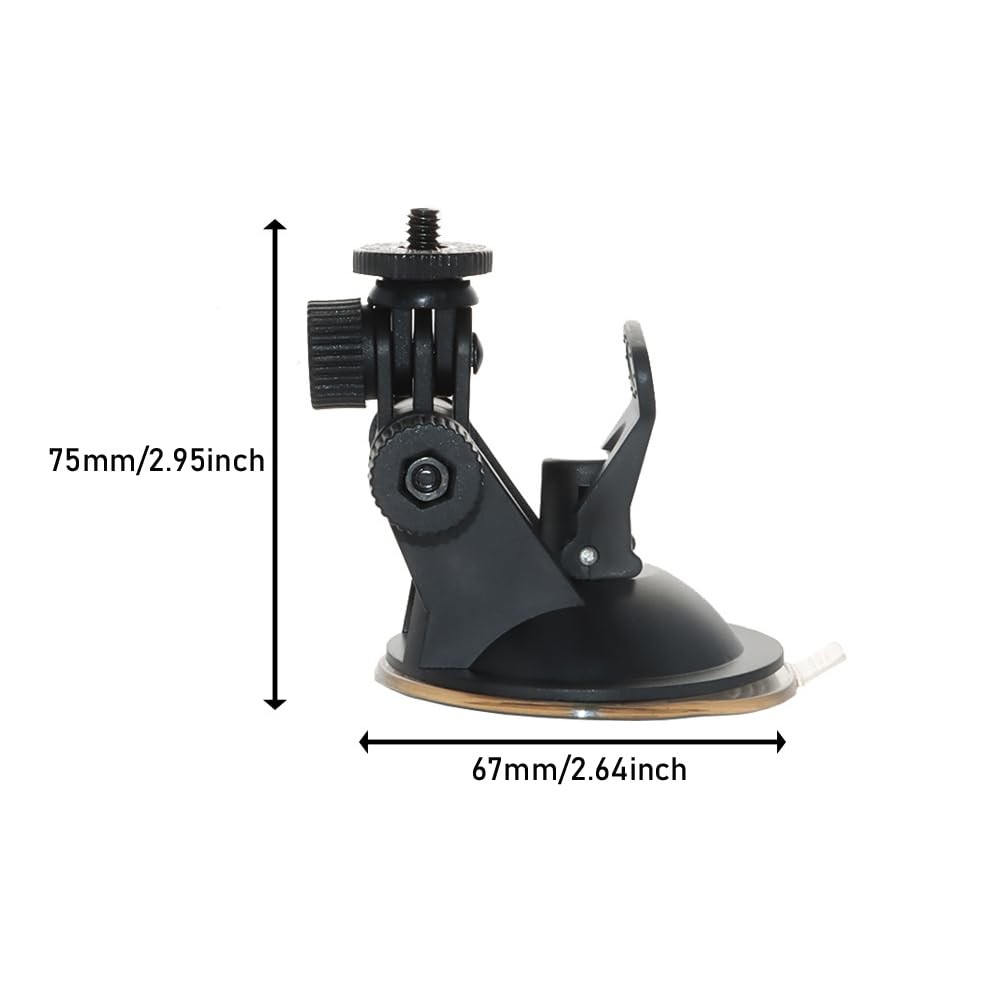 ThtRht 2 Pack Dash Cam Suction Cup Mount with 1/4 Screw Thread Black