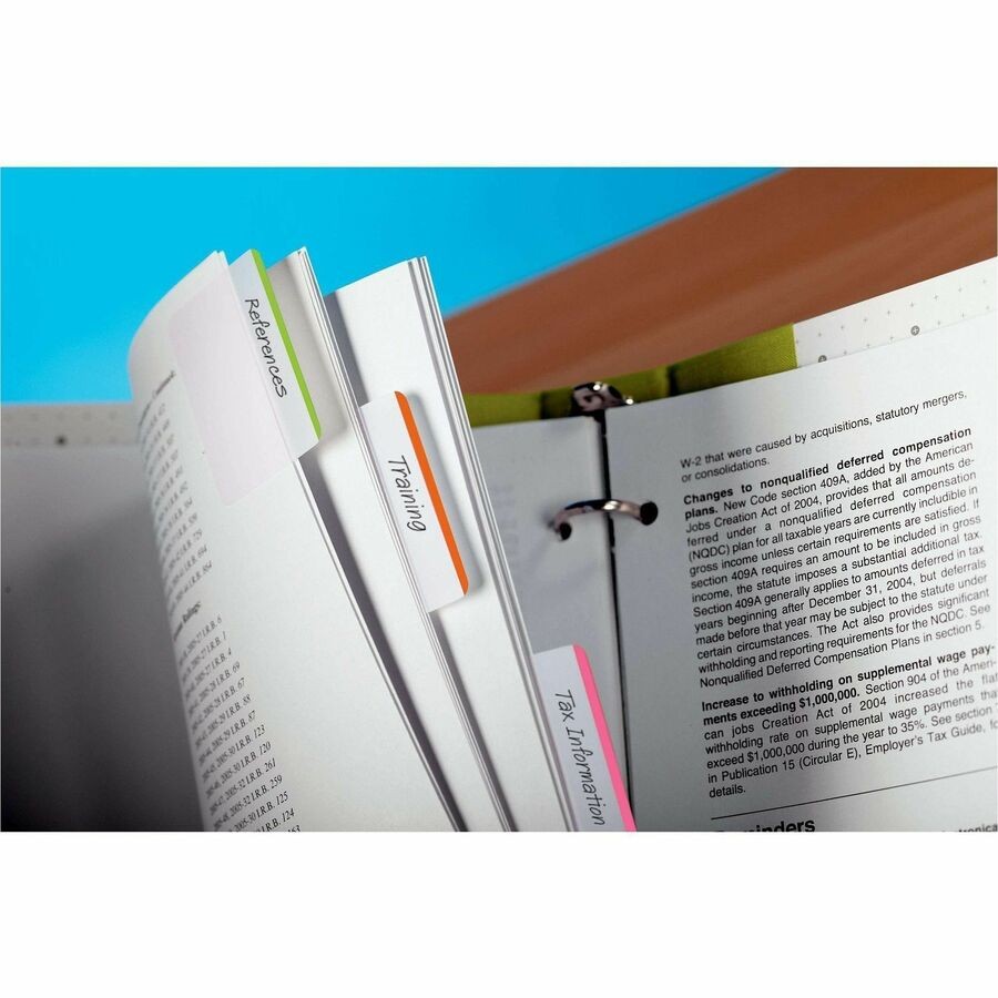 3M 686F1BB Post-it Durable Flat File Tabs 24 Pack Assorted Colors