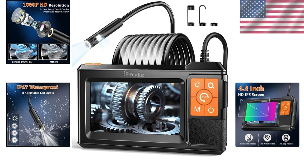 Dual-Lens Borescope with 4.3