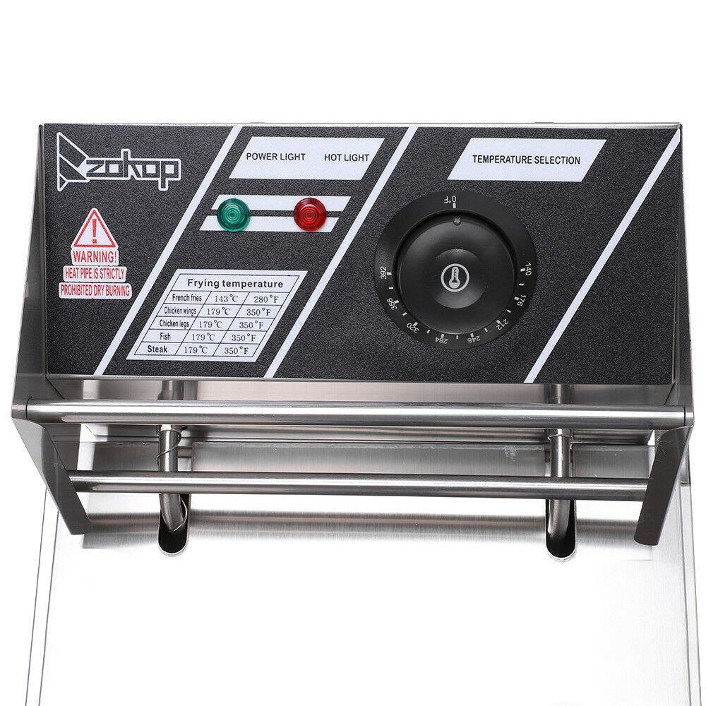 ZOKOP 6L 2500W Electric Deep Fryer Commercial Restaurant Basket Single Tank