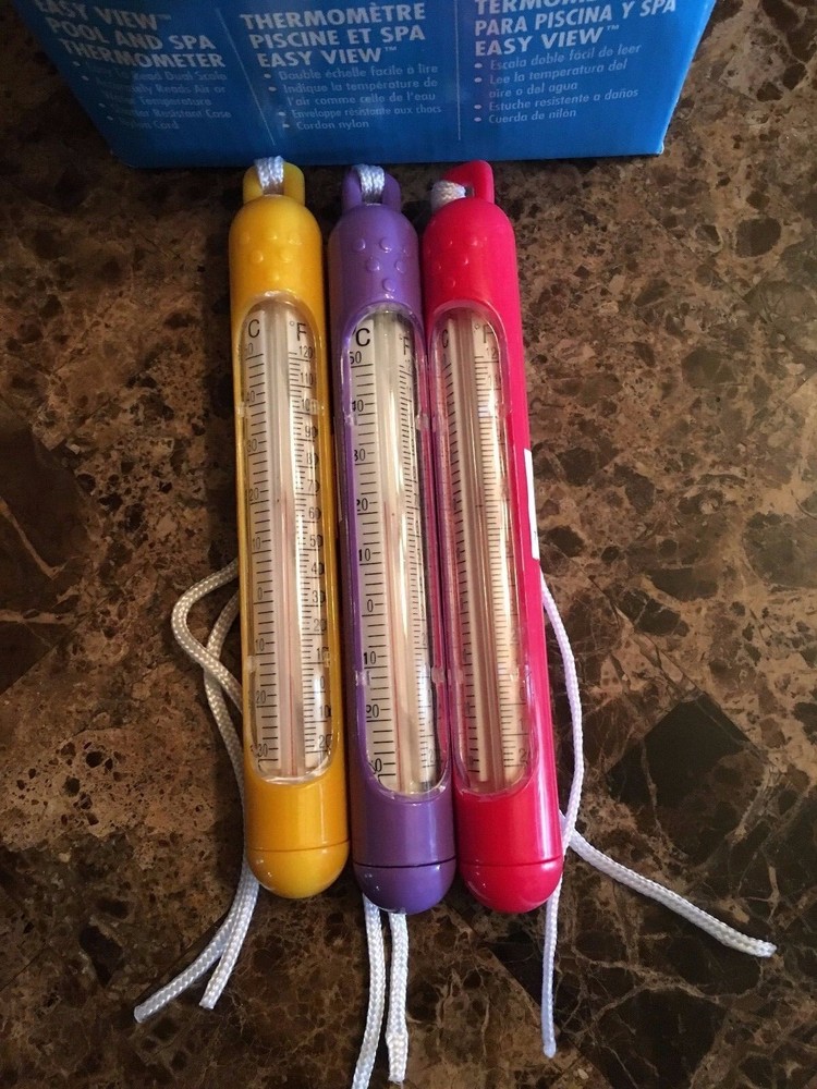 HydroTools Swimline Thermometer Bright Tie down string Pool Baby Bath Spa 9201