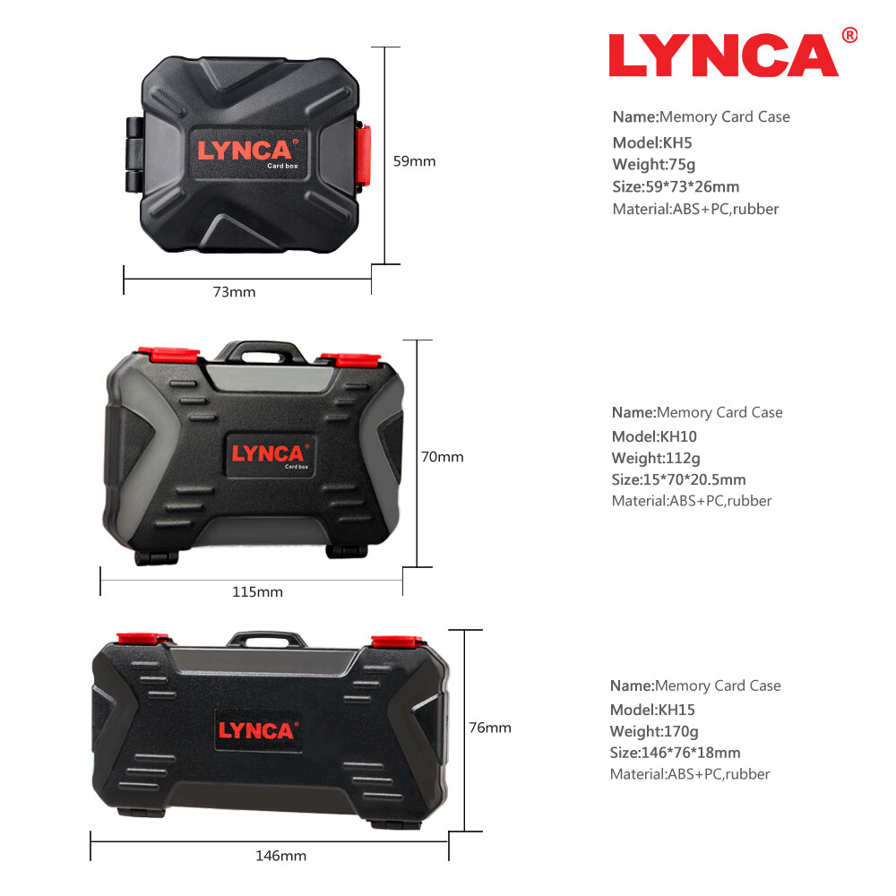 LYNCA Memory Card Case Waterproof Holder Storage Box Sim Micro TF SD Card Case