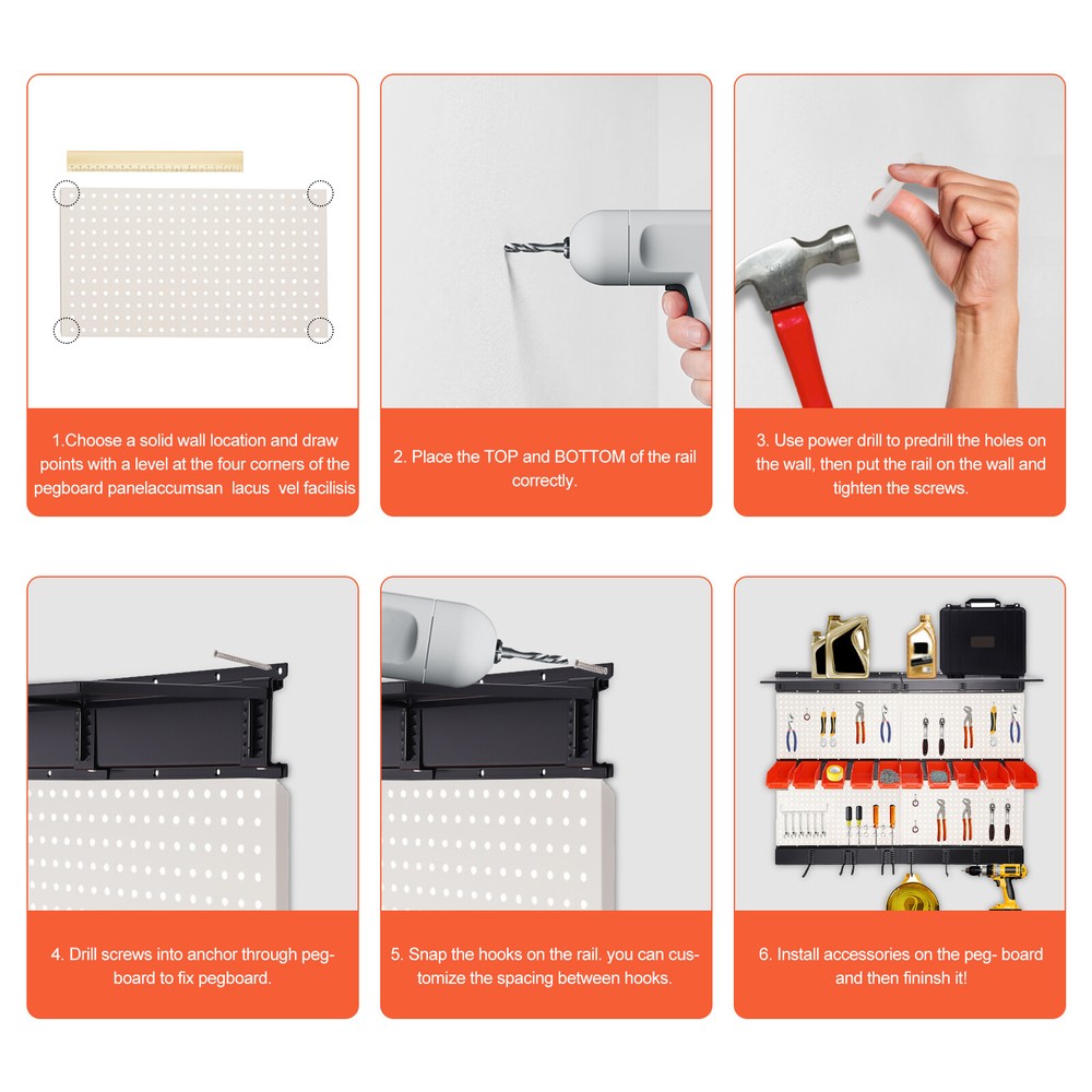 Garage Storage Wall Organizer Tool Storage Rack Wall Mounted Tool Storage Kit