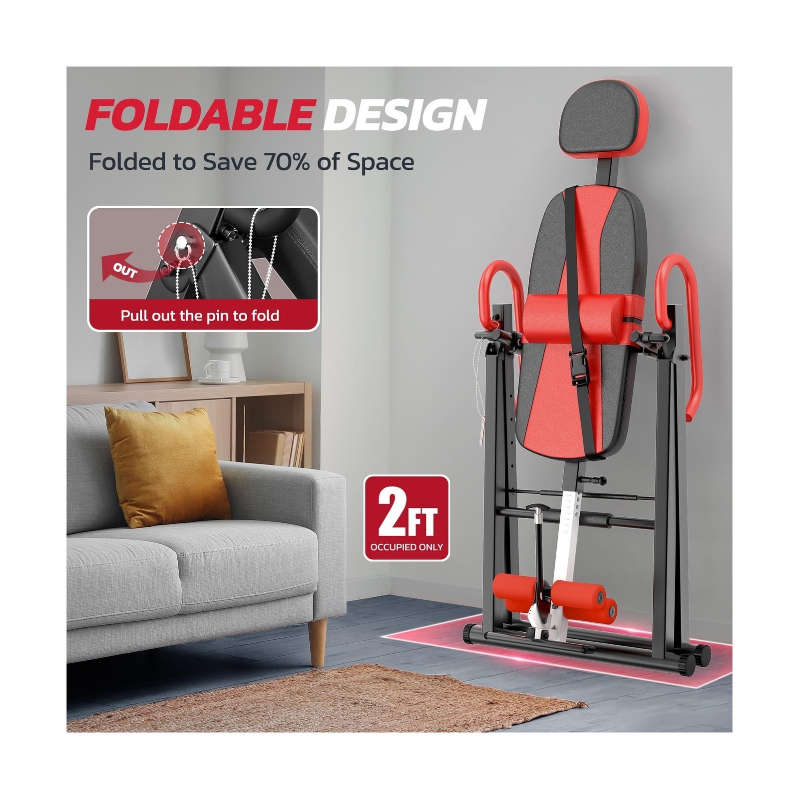 YOLEO Gravity Inversion Table for Back Pain Relief 2026 New Inversion Table w...