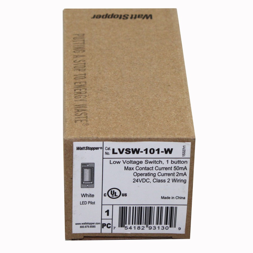 WATTSTOPPER LVSW-101 SINGLE BUTTON OCCUPANCY WALL SWITCH WHITE LVSW SERIES