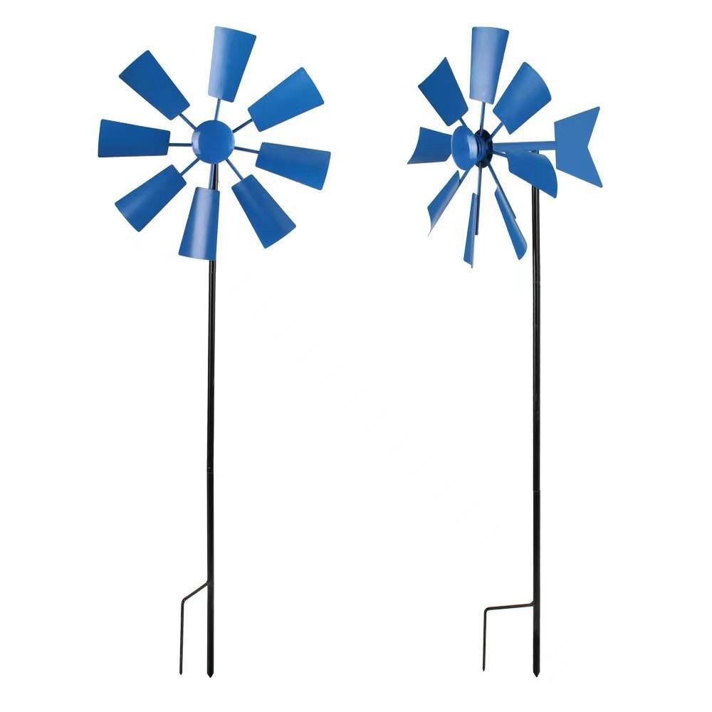Multi-Color Rustic Windmill Stakes - Iron Rotating Garden Yard Decor