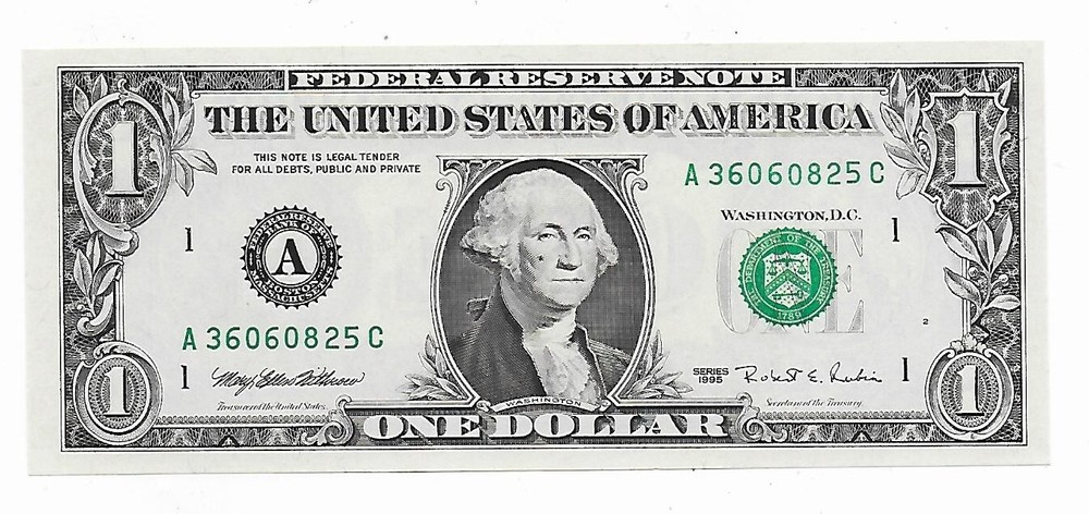 $1 1995 Boston Web Press Note AC R6 2/10 Gem Uncirculated