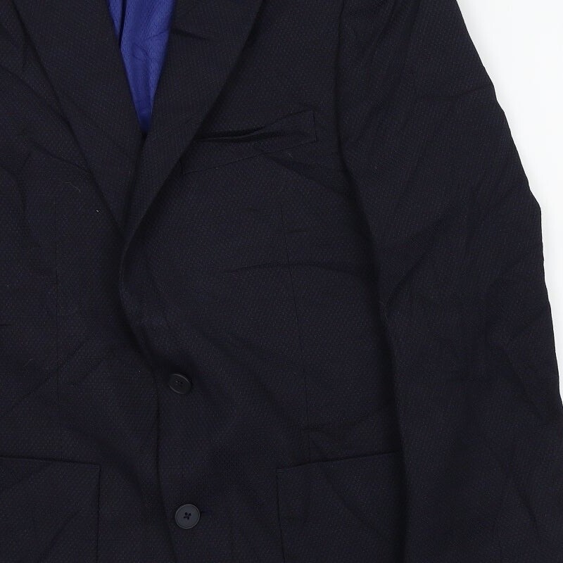 M&S Mens Blue Polyester Blend Jacket Suit Jacket Size 38