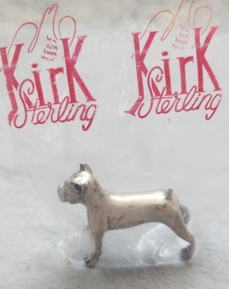 KIRK & SON Solid Cast Sterling Silver Miniature Figurine Boxer