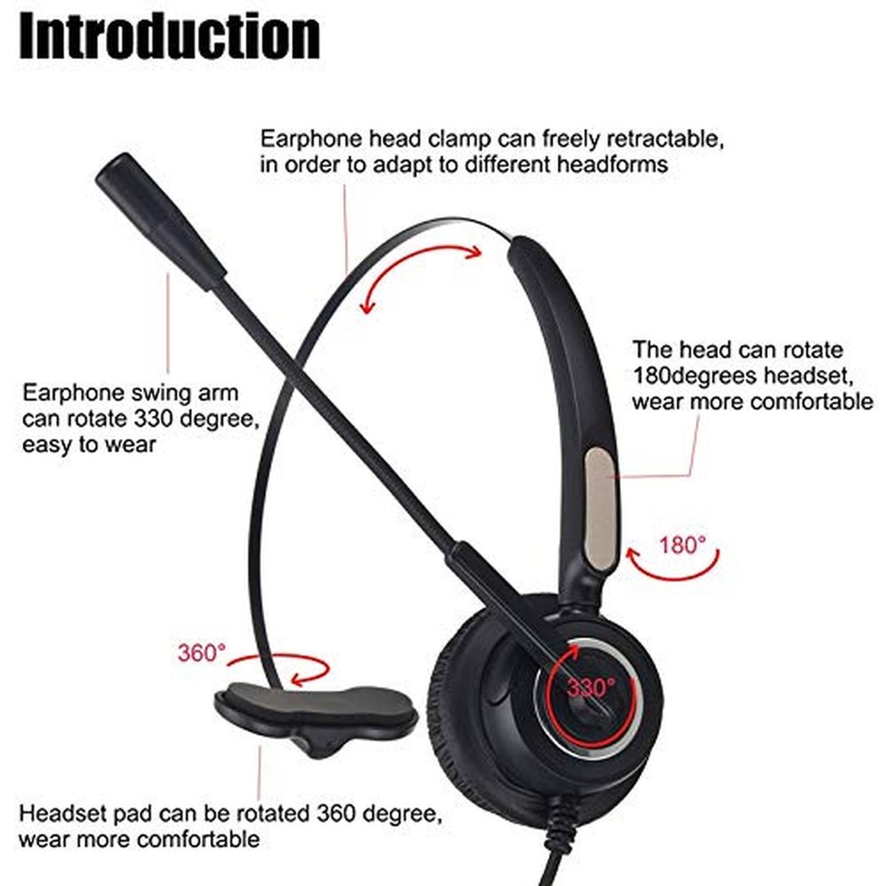TriPro Monaural USB VoIP Headset for Computer Internet Calls, VoIP Communicat...