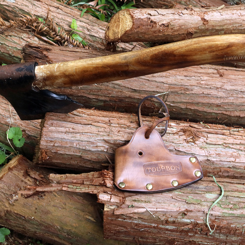 TOURBON Leather Axe Holder Hatchet Blade Protection Cover Sheath-Special Offer