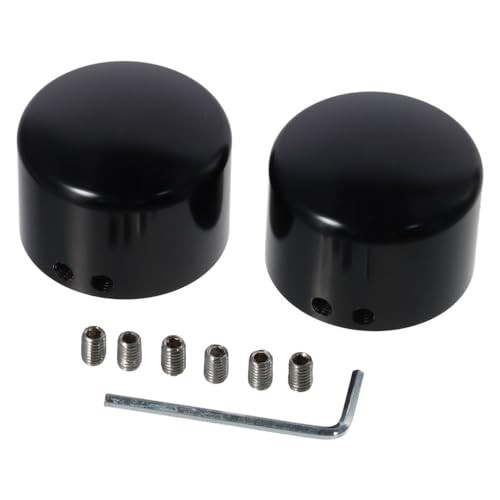 2PCS Black Front Axle Nut Caps Covers with Mounting Hardware,Motorcycle