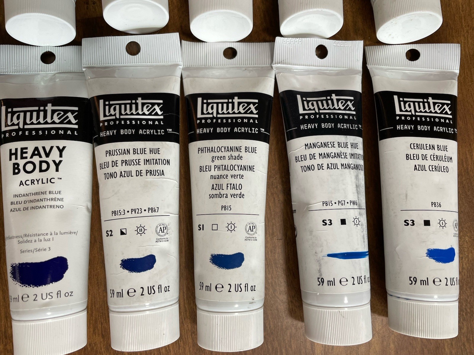 Liquitex heavy body acrylic paint lot B. No Repeats 20 Tubes, 2 Oz Each