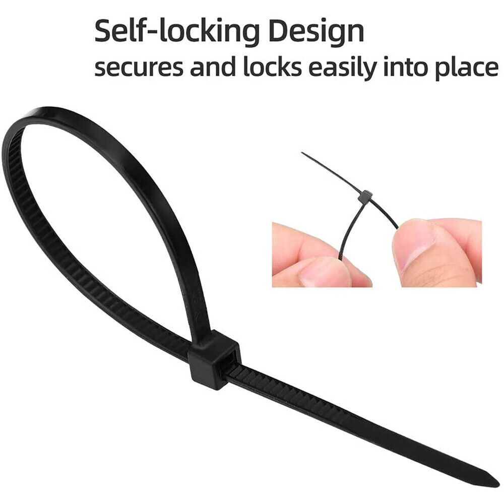 Self-locking Plastic Nylon Cable Zip Ties Mounts Wire Fasteners Cable Clips US