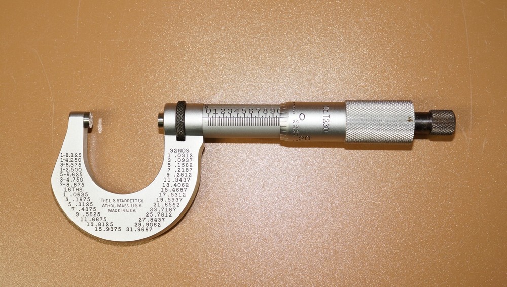 Starrett T230 Outside Micrometer 0-1" Range