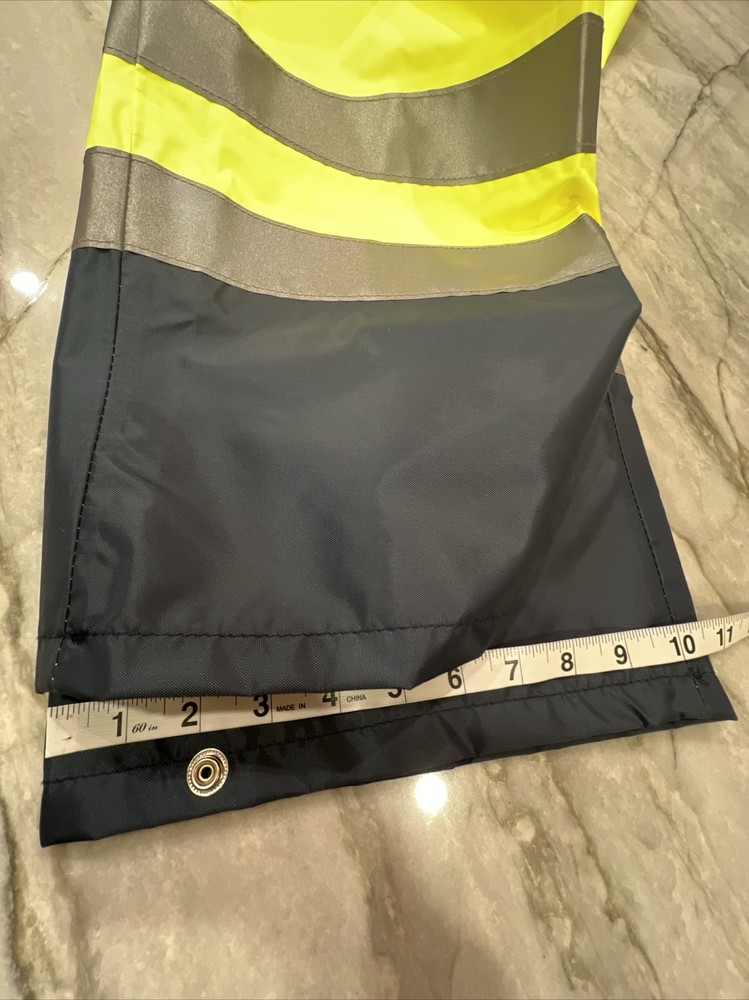 High Visibility Yellow Reflective Rain Pants Size YL, OccuNomix Class E NEW